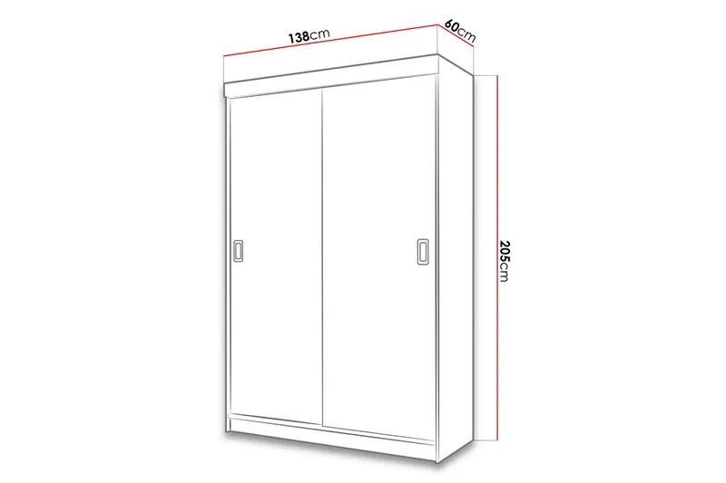 Bill Garderobe 60x138 cm - Opbevaring - Tøjopbevaring - Garderobeskabe