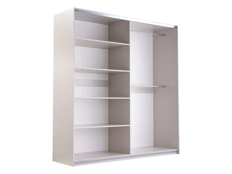 Binche Garderobeskabeskab med spejl 200x215 cm - Beige - Opbevaring - Tøjopbevaring - Garderobeskabe