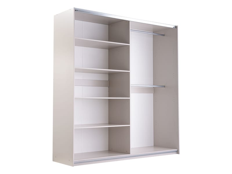 Binche Garderobeskabeskab med spejl 200x215 cm - Beige - Opbevaring - Tøjopbevaring - Garderobeskabe