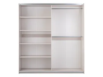 Binche Garderobeskabeskab med spejl 200x215 cm - Beige - Opbevaring - Tøjopbevaring - Garderobeskabe