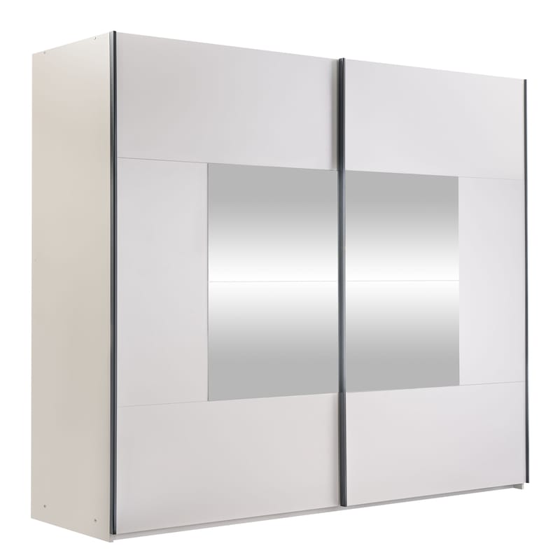 Binche Garderobeskabeskab med spejl 250x215 cm - Beige - Opbevaring - Tøjopbevaring - Garderobeskabe