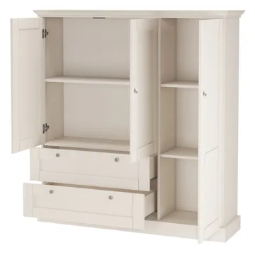 Binz garderob 122x130 cm - Kashmircreme - Opbevaring - Tøjopbevaring - Garderobeskabe