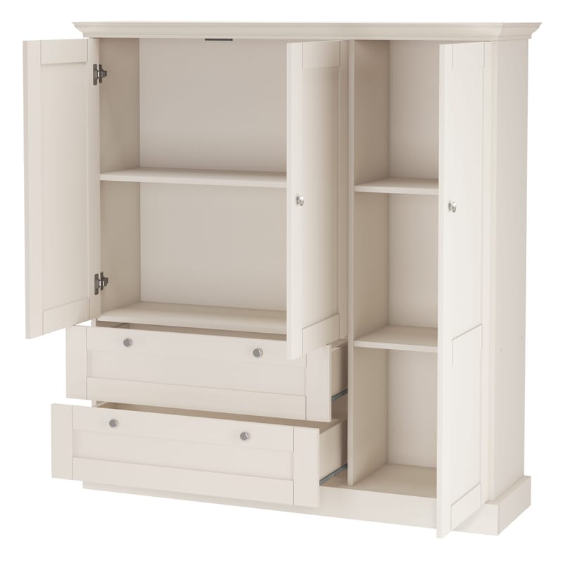 Binz garderob 122x130 cm - Kashmircreme - Opbevaring - Tøjopbevaring - Garderobeskabe