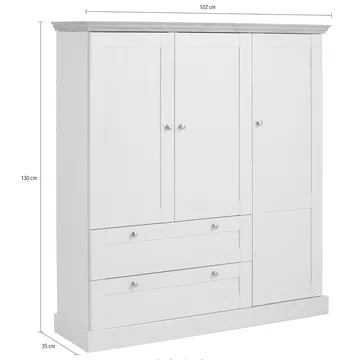 Binz garderob 122x130 cm - Kashmircreme - Opbevaring - Tøjopbevaring - Garderobeskabe
