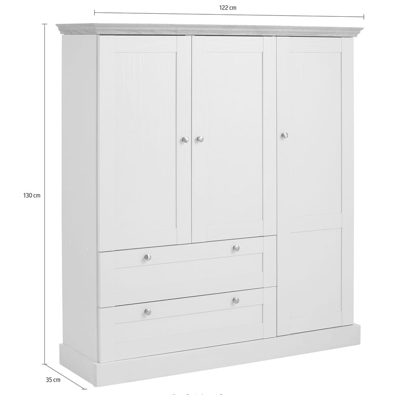 Binz garderob 122x130 cm - Kashmircreme - Opbevaring - Tøjopbevaring - Garderobeskabe