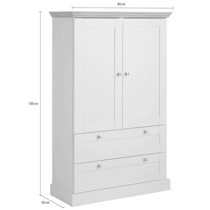 Binz garderob 83x130 cm - Kashmircreme - Opbevaring - Tøjopbevaring - Garderobeskabe