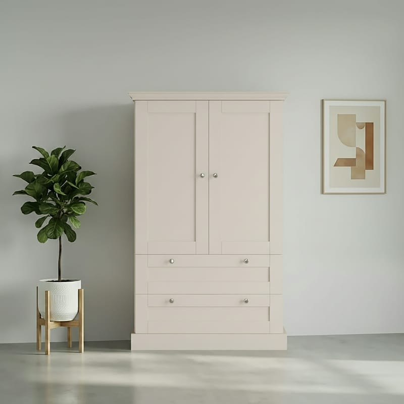 Binz garderob 83x130 cm - Kashmircreme - Opbevaring - Tøjopbevaring - Garderobeskabe