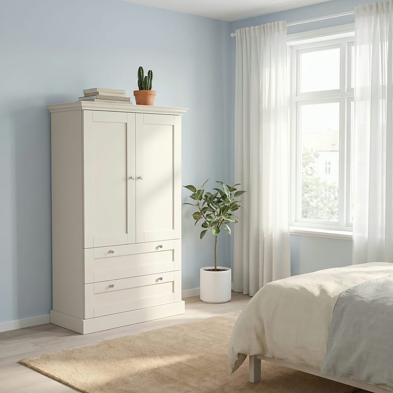Binz garderob 83x130 cm - Kashmircreme - Opbevaring - Tøjopbevaring - Garderobeskabe