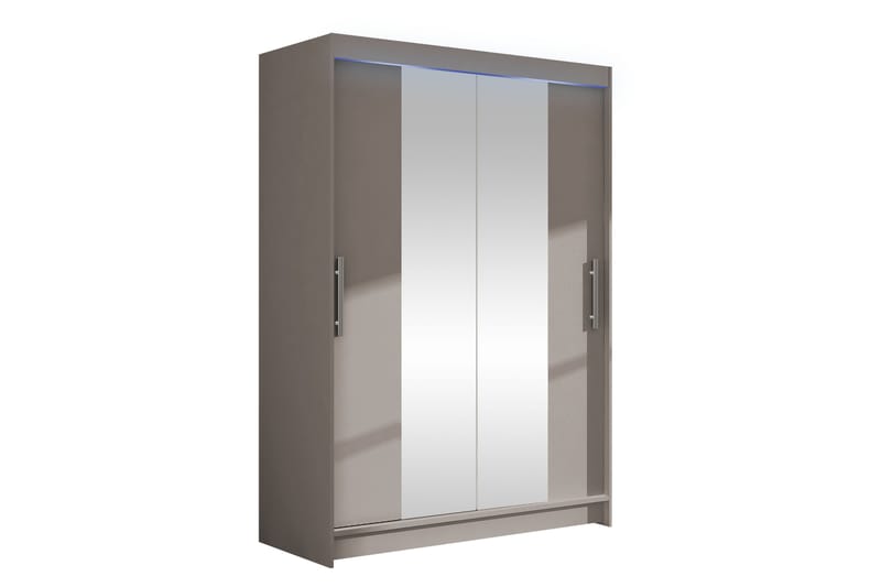 Biscayne Garderobe Med Spejl 120x200 cm - Beige - Opbevaring - Tøjopbevaring - Garderobeskabe