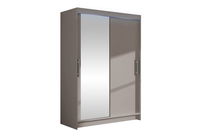 Biscayne Garderobe Med Spejl 120x200 cm - Beige - Opbevaring - Tøjopbevaring - Garderobeskabe