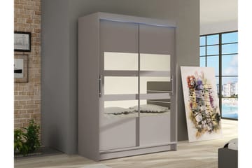Biscayne Garderobe Med Spejl 120x200 cm - Beige - Opbevaring - Tøjopbevaring - Garderobeskabe