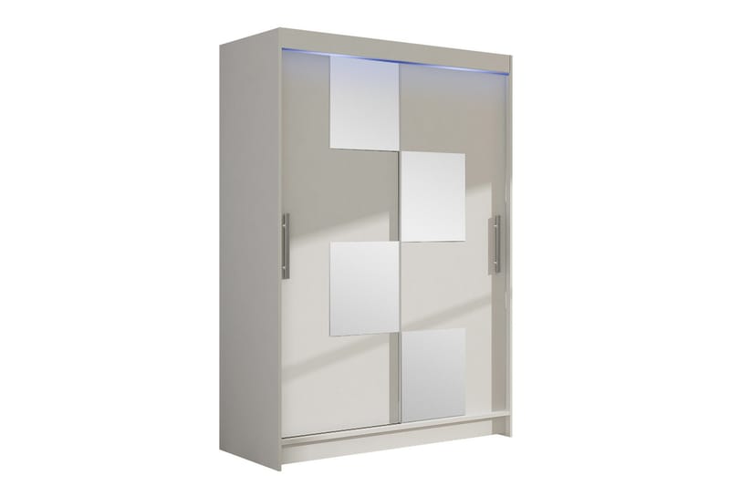 Biscayne Garderobe Med Spejl 120x200 cm - Grå - Opbevaring - Tøjopbevaring - Garderobeskabe