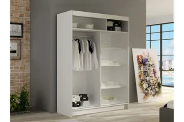 Biscayne Garderobe Med Spejl 120x200 cm - Grå - Opbevaring - Tøjopbevaring - Garderobeskabe