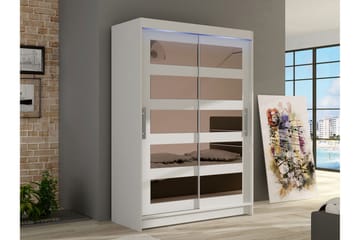 Biscayne Garderobe Med Spejl 120x200 cm - Hvid - Opbevaring - Tøjopbevaring - Garderobeskabe
