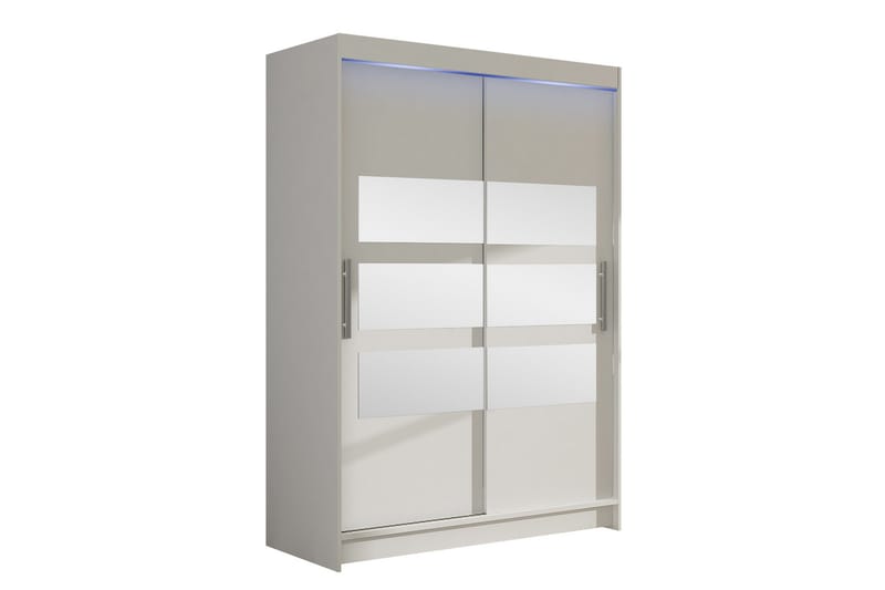Biscayne Garderobe Med Spejl 120x200 cm - Hvid - Opbevaring - Tøjopbevaring - Garderobeskabe