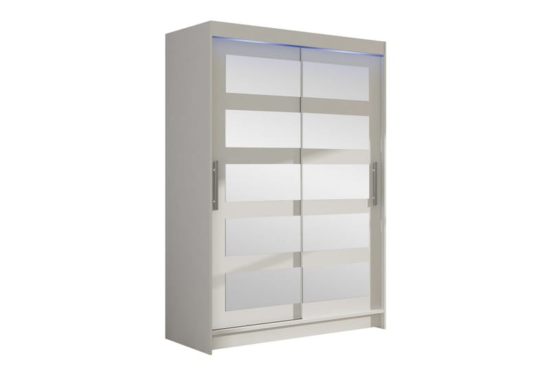 Biscayne Garderobe Med Spejl 120x200 cm - Hvid - Opbevaring - Tøjopbevaring - Garderobeskabe