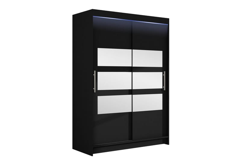 Biscayne Garderobe Med Spejl 120x200 cm - Sort - Opbevaring - Tøjopbevaring - Garderobeskabe