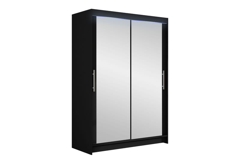 Biscayne Garderobe Med Spejl 120x200 cm - Sort - Opbevaring - Tøjopbevaring - Garderobeskabe