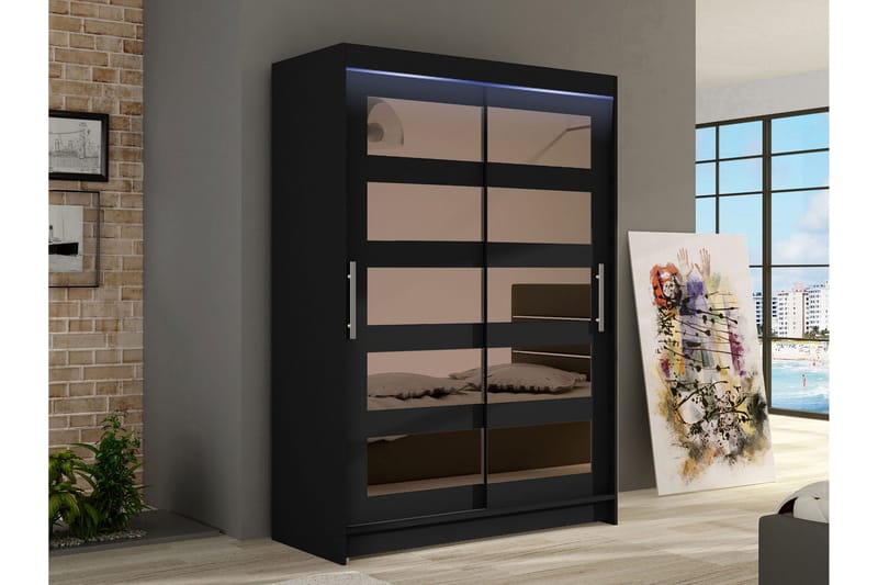 Biscayne Garderobe Med Spejl 120x200 cm - Opbevaring - Tøjopbevaring - Garderobeskabe