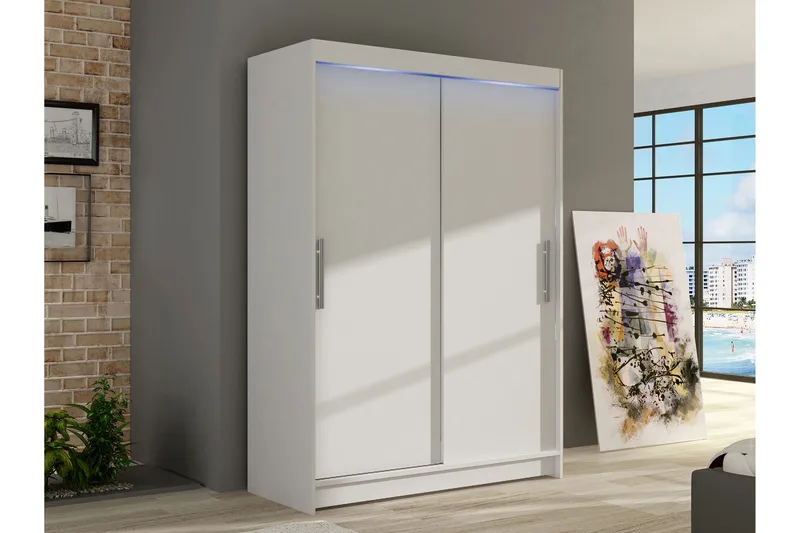 Biscayne Garderobeskab 120x200 cm - Hvid - Opbevaring - Tøjopbevaring - Garderobeskabe