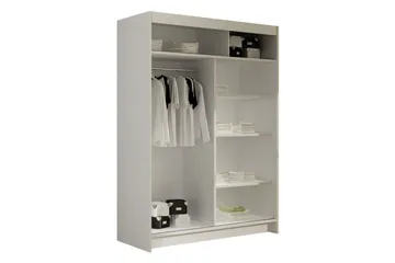 Biscayne Garderobeskab 120x200 cm - Hvid - Opbevaring - Tøjopbevaring - Garderobeskabe