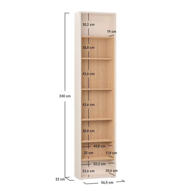 Bogreol 4 You Fresh 4 døre side af garderobe - 240,6 cm - Opbevaring - Tøjopbevaring - Garderobeskabe - Garderobeskab & klædeskab