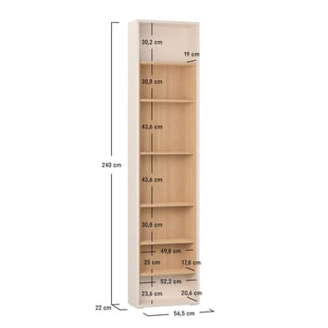 Bogreol 4 You Fresh 4 døre side af garderobe - 240,6 cm - Opbevaring - Hylder & Reoler - Bogreol