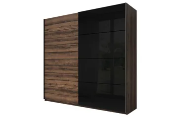 Bovera Garderobe 61x200 cm - Teak / sort - Opbevaring - Tøjopbevaring - Garderobeskabe