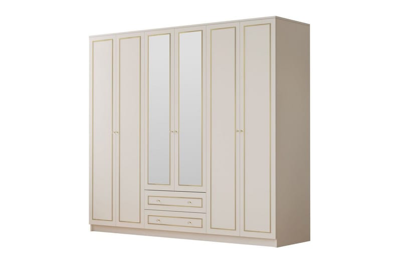 Branor Garderobesskåp 210x184 cm - Mat Hvid - Opbevaring - Tøjopbevaring - Garderobeskabe - Garderobeskab & klædeskab