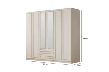 Branor Garderobesskåp 210x184 cm - Mat Hvid - Opbevaring - Tøjopbevaring - Garderobeskabe - Garderobeskab & klædeskab