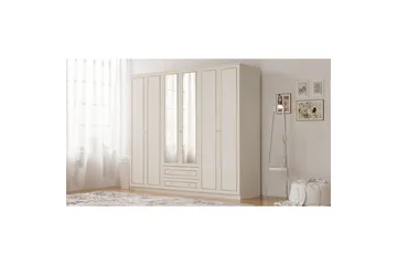 Branor Garderobesskåp 210x184 cm - Mat Hvid - Opbevaring - Tøjopbevaring - Garderobeskabe - Garderobeskab & klædeskab