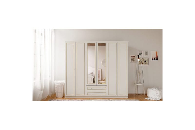 Branor Garderobesskåp 210x184 cm - Mat Hvid - Opbevaring - Tøjopbevaring - Garderobeskabe - Garderobeskab & klædeskab