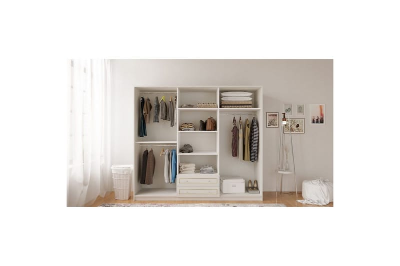 Branor Garderobesskåp 210x210 cm - Mat Hvid - Opbevaring - Tøjopbevaring - Garderobeskabe - Garderobeskab & klædeskab