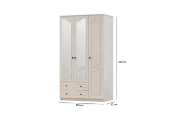 Brelin Garderobe 105x210 cm - Mat Hvid - Opbevaring - Tøjopbevaring - Garderobeskabe