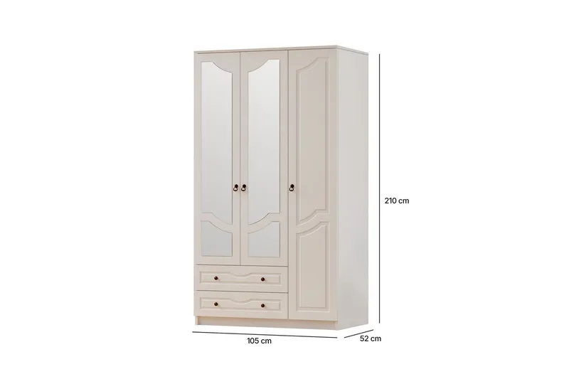 Brelin Garderobe 105x210 cm - Mat Hvid - Opbevaring - Tøjopbevaring - Garderobeskabe
