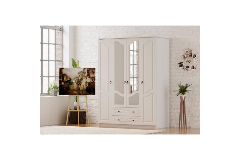 Brelin Garderobe 140x210 cm - Mat Hvid - Opbevaring - Tøjopbevaring - Garderobeskabe