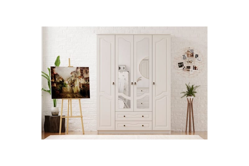 Brelin Garderobe 140x210 cm - Mat Hvid - Opbevaring - Tøjopbevaring - Garderobeskabe