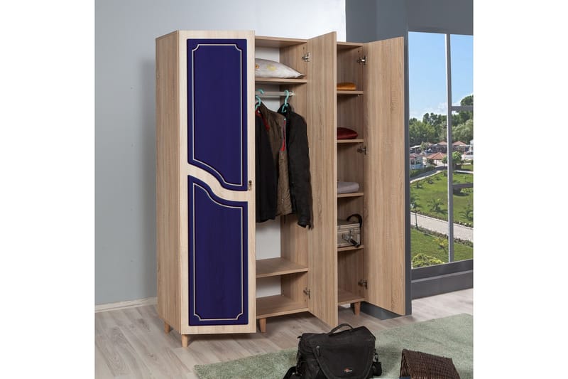 Brokind garderobe 135 cm - Brun - Opbevaring - Tøjopbevaring - Garderobeskabe