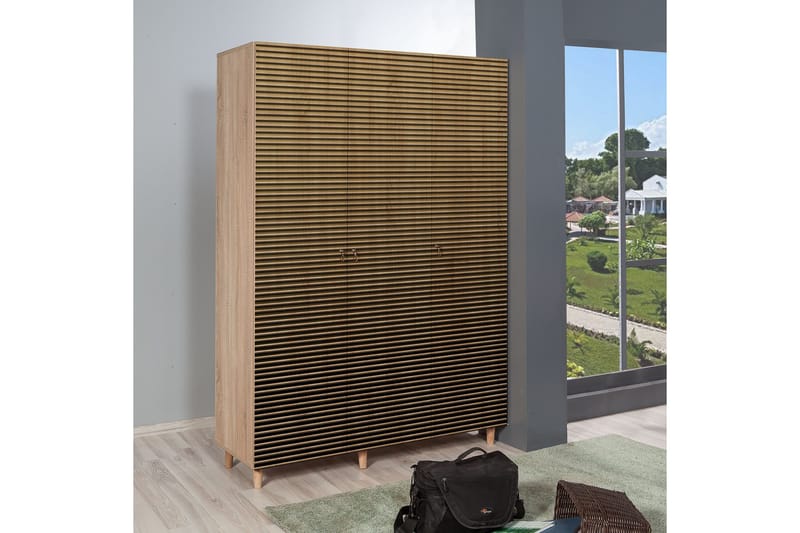 Brokind garderobe 135 cm - Brun - Opbevaring - Tøjopbevaring - Garderobeskabe