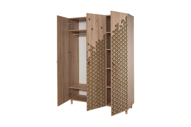 Brokind garderobe 135 cm - Brun - Opbevaring - Tøjopbevaring - Garderobeskabe