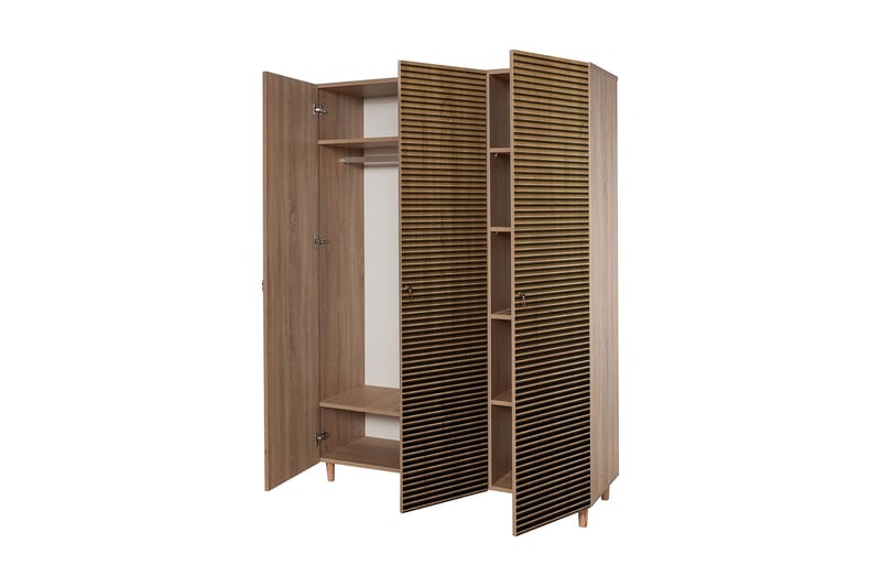 Brokind garderobe 135 cm - Brun - Opbevaring - Tøjopbevaring - Garderobeskabe