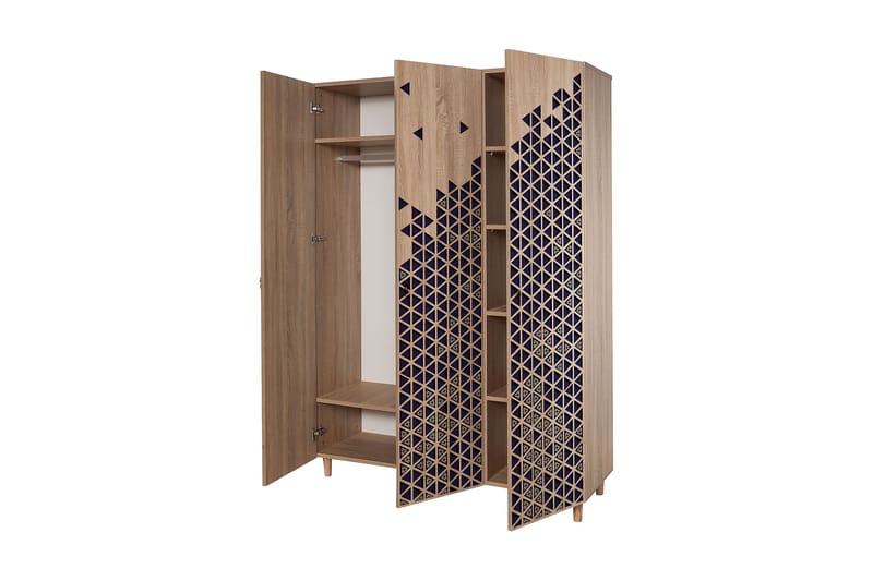 Brokind garderobe 135 cm - Brun - Opbevaring - Tøjopbevaring - Garderobeskabe