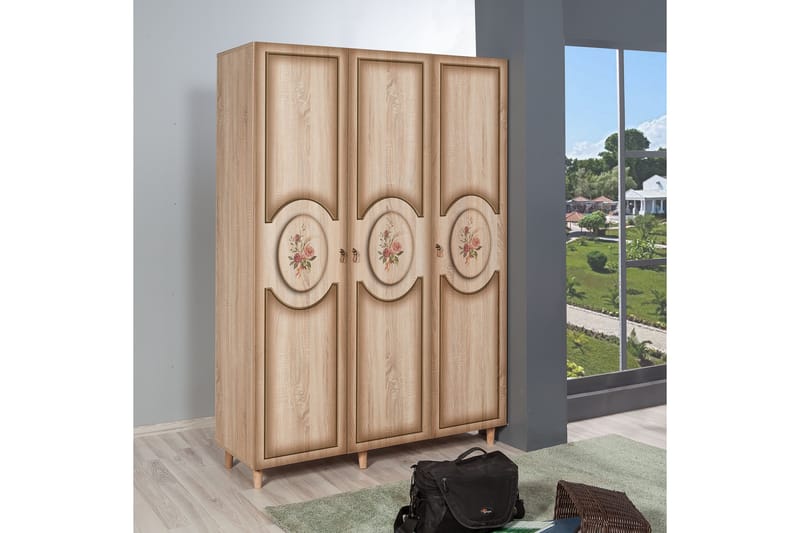 Brokind garderobe 135 cm - Brun - Opbevaring - Tøjopbevaring - Garderobeskabe