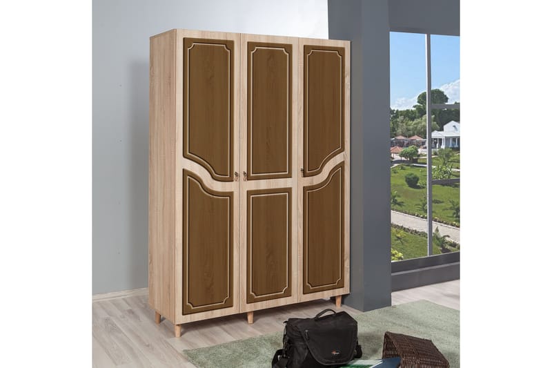 Brokind garderobe 135 cm - Brun - Opbevaring - Tøjopbevaring - Garderobeskabe