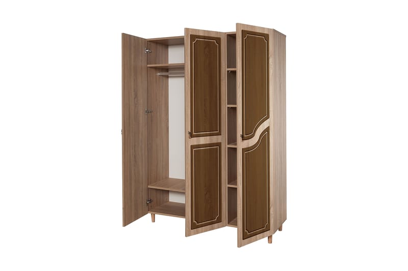 Brokind garderobe 135 cm - Brun - Opbevaring - Tøjopbevaring - Garderobeskabe