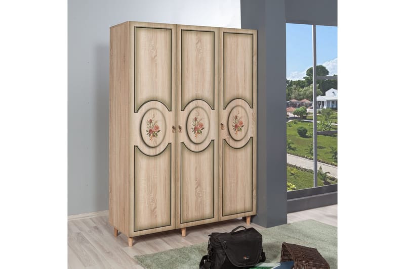 Brokind garderobe 135 cm - Brun - Opbevaring - Tøjopbevaring - Garderobeskabe
