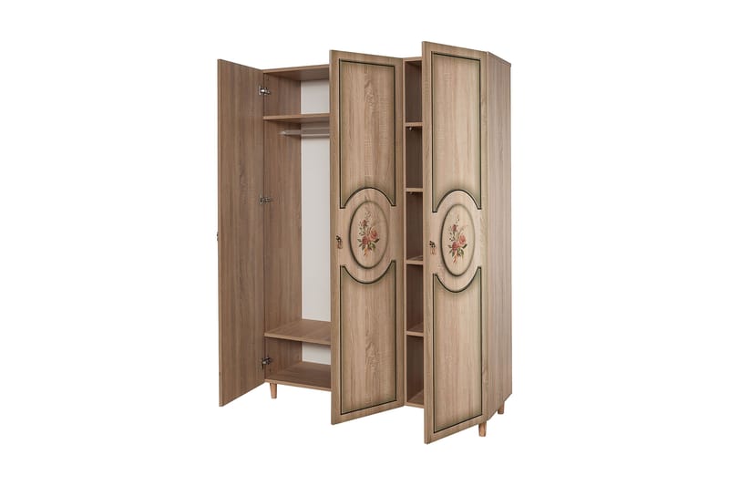 Brokind garderobe 135 cm - Brun - Opbevaring - Tøjopbevaring - Garderobeskabe