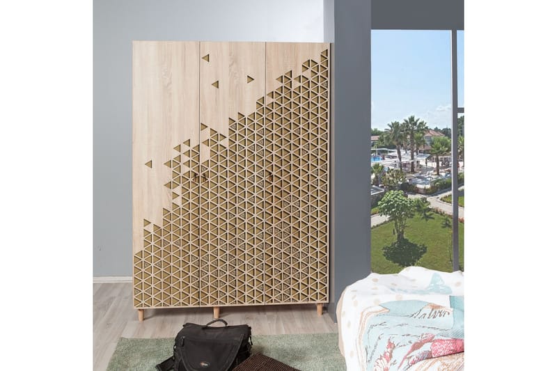 Brokind garderobe 135 cm - Brun - Opbevaring - Tøjopbevaring - Garderobeskabe