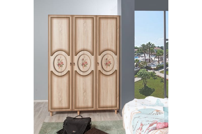 Brokind garderobe 135 cm - Brun - Opbevaring - Tøjopbevaring - Garderobeskabe