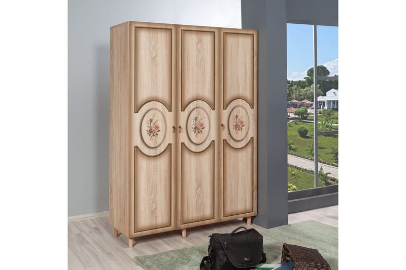 Brokind garderobe 135 cm - Brun - Opbevaring - Tøjopbevaring - Garderobeskabe